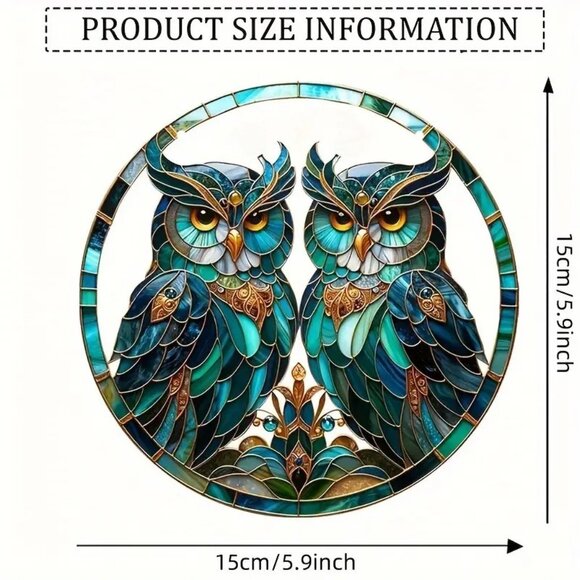 Owl Suncatcher Fantasy Friends Hanging Chain Colorful In/Outdoor Window Gift New - Picture 2 of 3